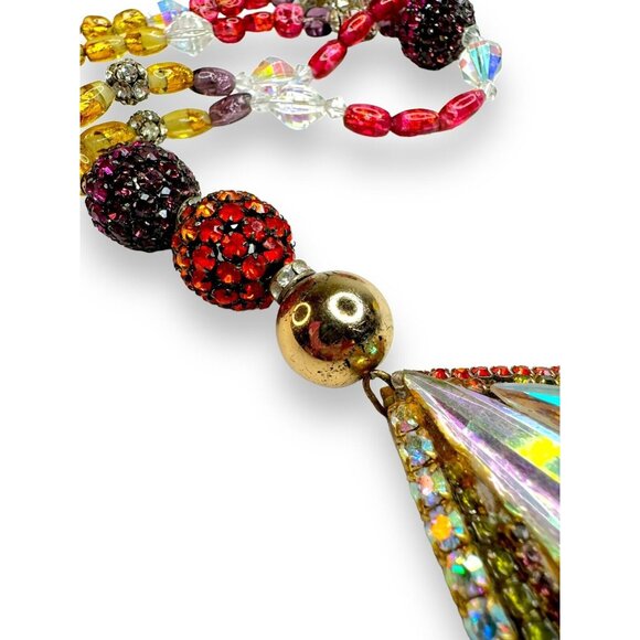 Vintage Wendy Gell Crystal Encrusted 1982 Signed Necklace 22" One of One - Picture 9 of 14